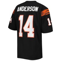 Men's Cincinnati Bengals 1981 Ken Anderson Number 14 Mitchell & Ness Black Authentic Throwback Retired Player Jersey