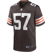 Men's Cleveland Browns Clay Matthews Number 57 Nike Brown Game Retired Player Jersey