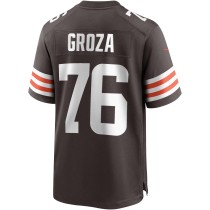 Men's Cleveland Browns Lou Groza Number 76 Nike Brown Game Retired Player Jersey