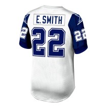 Men's Dallas Cowboys 1996 Emmitt Smith Number 22 Mitchell & Ness White Authentic Throwback Retired Player Jersey