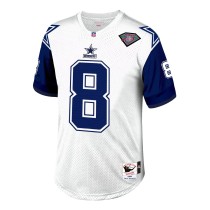 Men's Dallas Cowboys 1994 Troy Aikman Number 8 Mitchell & Ness White Authentic Throwback Retired Player Jersey