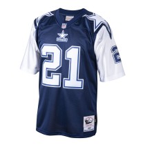 Men's Dallas Cowboys 1995 Troy Aikman Number 21 Mitchell & Ness Navy Authentic Throwback Retired Player Jersey