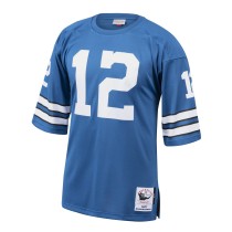 Men's Dallas Cowboys 1971 Roger Staubach Number 12 Mitchell & Ness Royal Authentic Throwback Retired Player Jersey