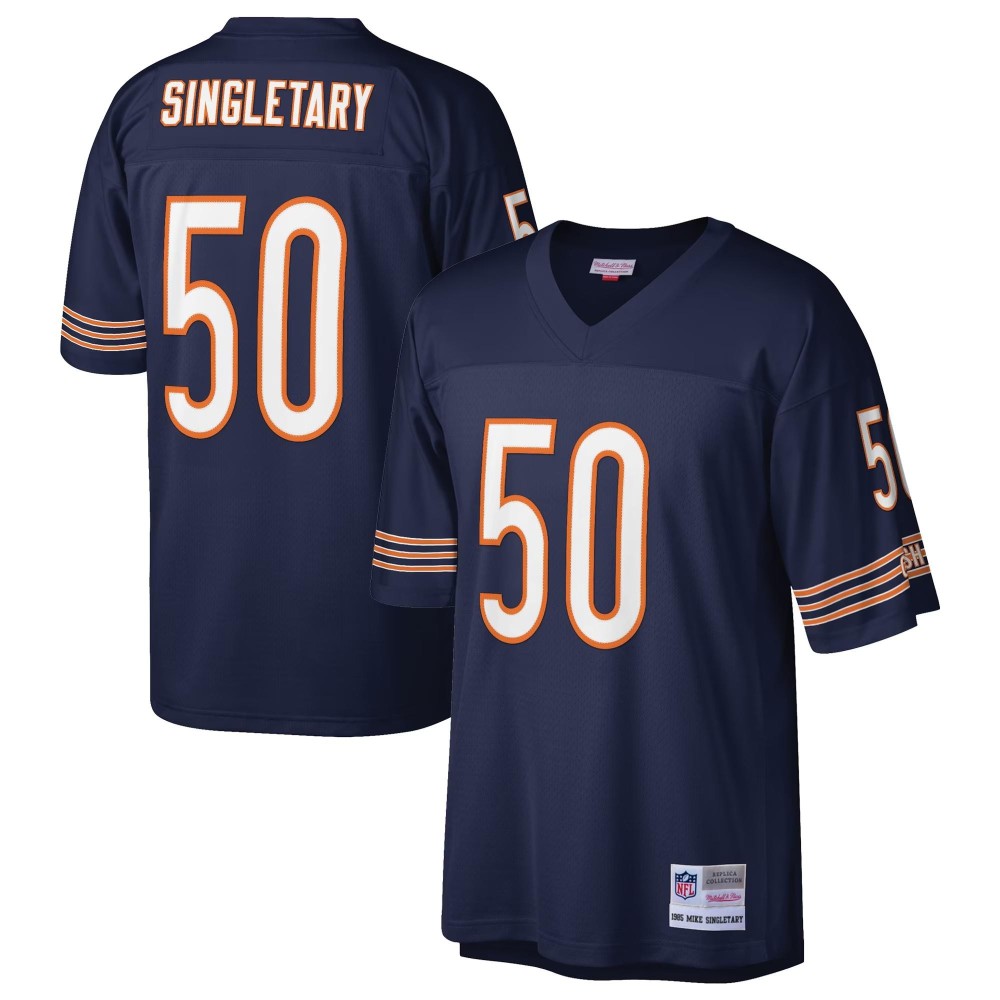 Men's Chicago Bears Mike Singletary Number 50 Mitchell & Ness Navy Retired Player Legacy Replica Jersey