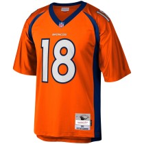 Men's Denver Broncos Peyton Manning Number 18 Mitchell & Ness Orange Legacy Replica Jersey