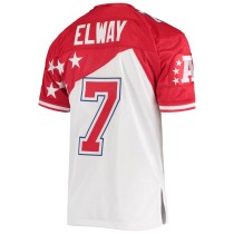 Men's AFC John Elway Number 7 Mitchell & Ness White/Red 1995 Pro Bowl Authentic Jersey