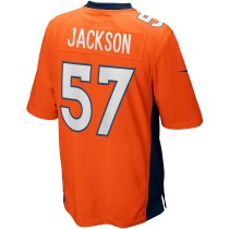 Men's Denver Broncos Tom Jackson Number 57 Nike Orange Game Retired Player Jersey