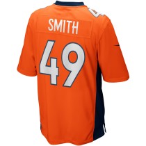 Men's Denver Broncos Dennis Smith Number 49 Nike Orange Game Retired Player Jersey