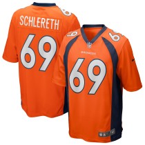 Men's Denver Broncos Mark Schlereth Number 69 Nike Orange Game Retired Player Jersey