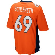 Men's Denver Broncos Mark Schlereth Number 69 Nike Orange Game Retired Player Jersey