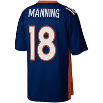 Men's Denver Broncos Peyton Manning Number 18 Mitchell & Ness Navy Legacy Replica Jersey