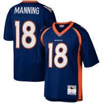 Men's Denver Broncos Peyton Manning Number 18 Mitchell & Ness Navy Legacy Replica Jersey