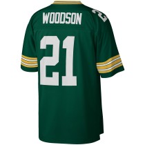 Men's Green Bay Packers Charles Woodson Number 21 Mitchell & Ness Green Legacy Replica Jersey