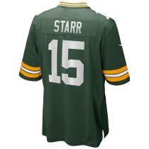 Men's Green Bay Packers Bart Starr Number 15 Nike Green Game Retired Player Jersey