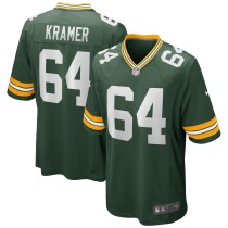 Men's Green Bay Packers Jerry Kramer Number 64 Nike Green Game Retired Player Jersey